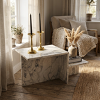 Table basse Harmony blanc/gris effet marbre – 80 x 40 x 40 cm