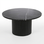 Table basse ronde bois et marbre – 80 x 80 x 42 cm