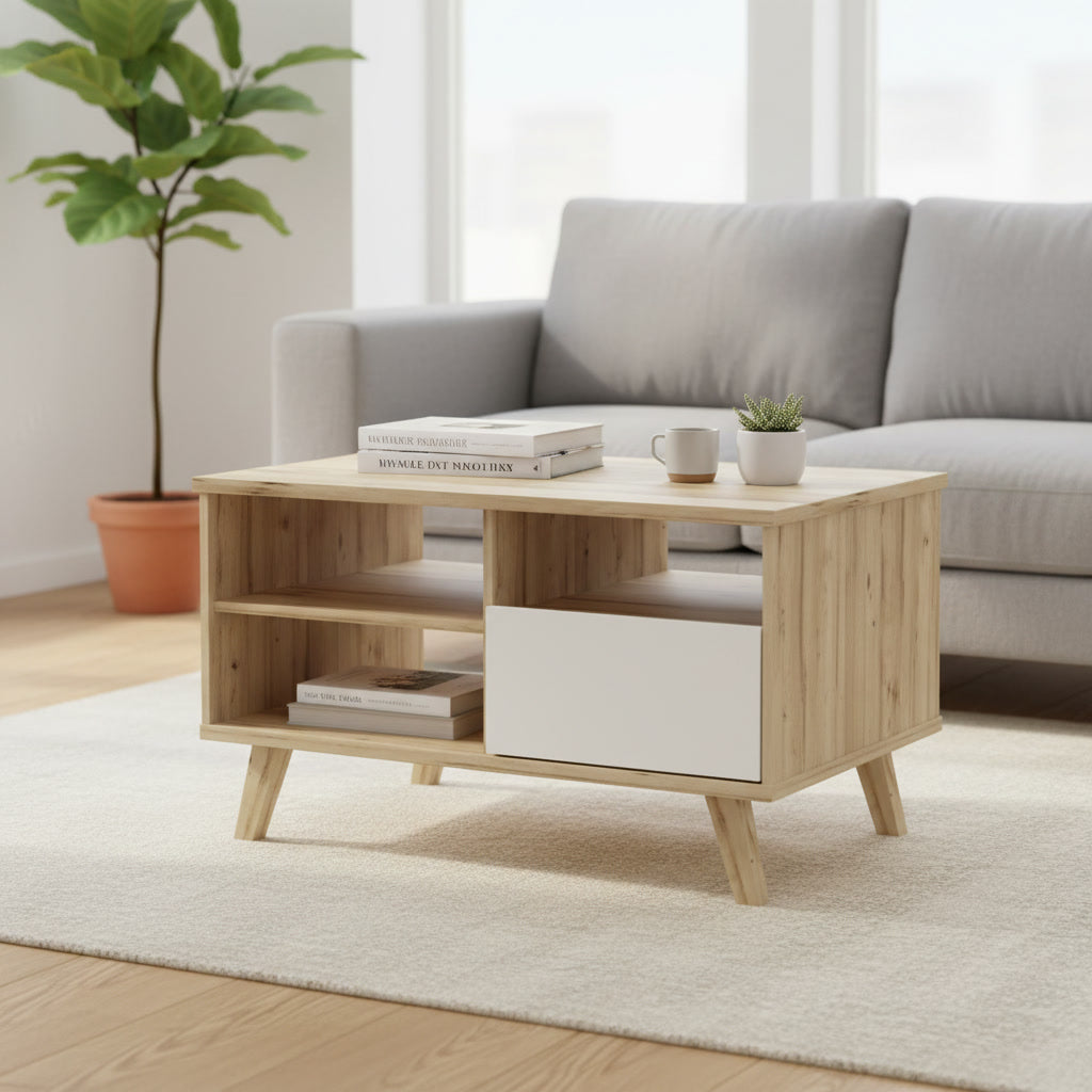 Table basse rectangulaire moderne 90 x 60 x 51,8 cm