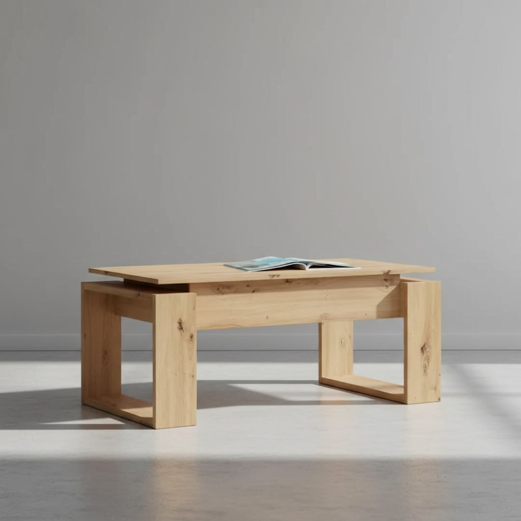 Table basse relevable rectangulaire 105 x 55 x 45 cm