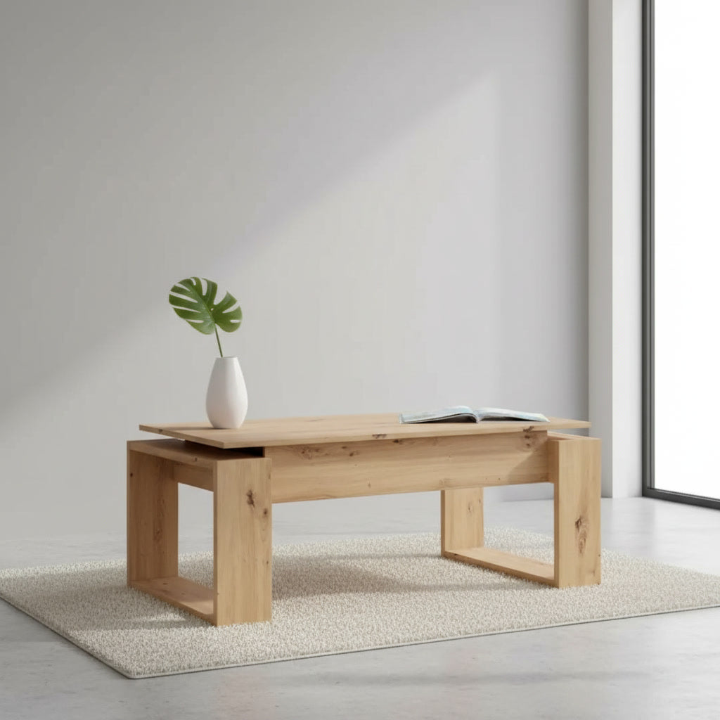 Table basse relevable rectangulaire 105 x 55 x 45 cm