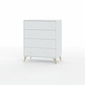 Commode compacte blanche 4 tiroirs 95 x 77,5 x 40 cm