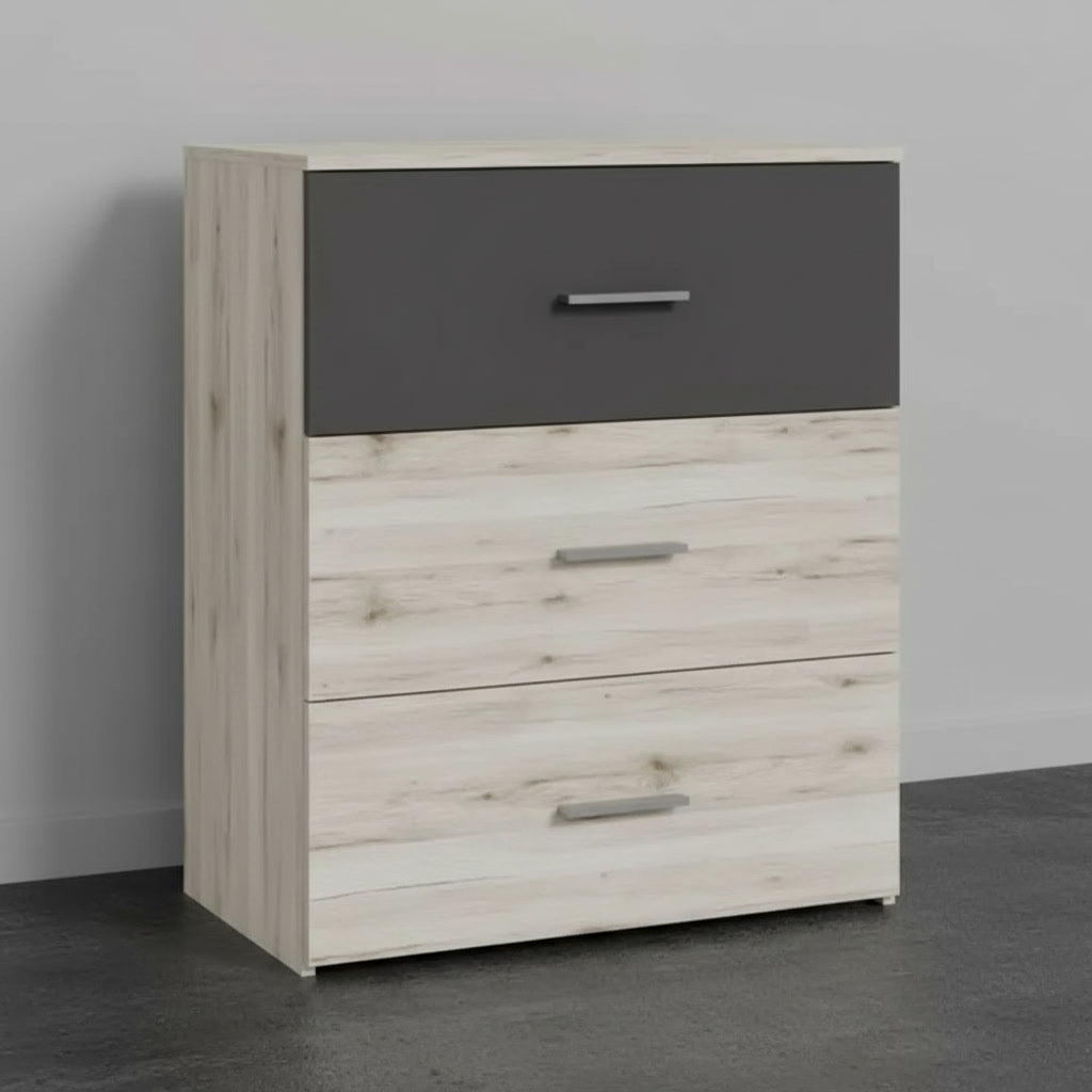 Commode compacte 3 tiroirs en bois 75,2 x 41,3 x 89,7 cm