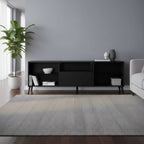 Meuble TV rectangulaire noir 154 x 32 x 52 cm