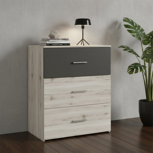 Commode compacte 3 tiroirs en bois 75,2 x 41,3 x 89,7 cm