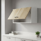 Meuble de cuisine avec hotte intégrée finition chêne 60 x 31 x 71,5 cm