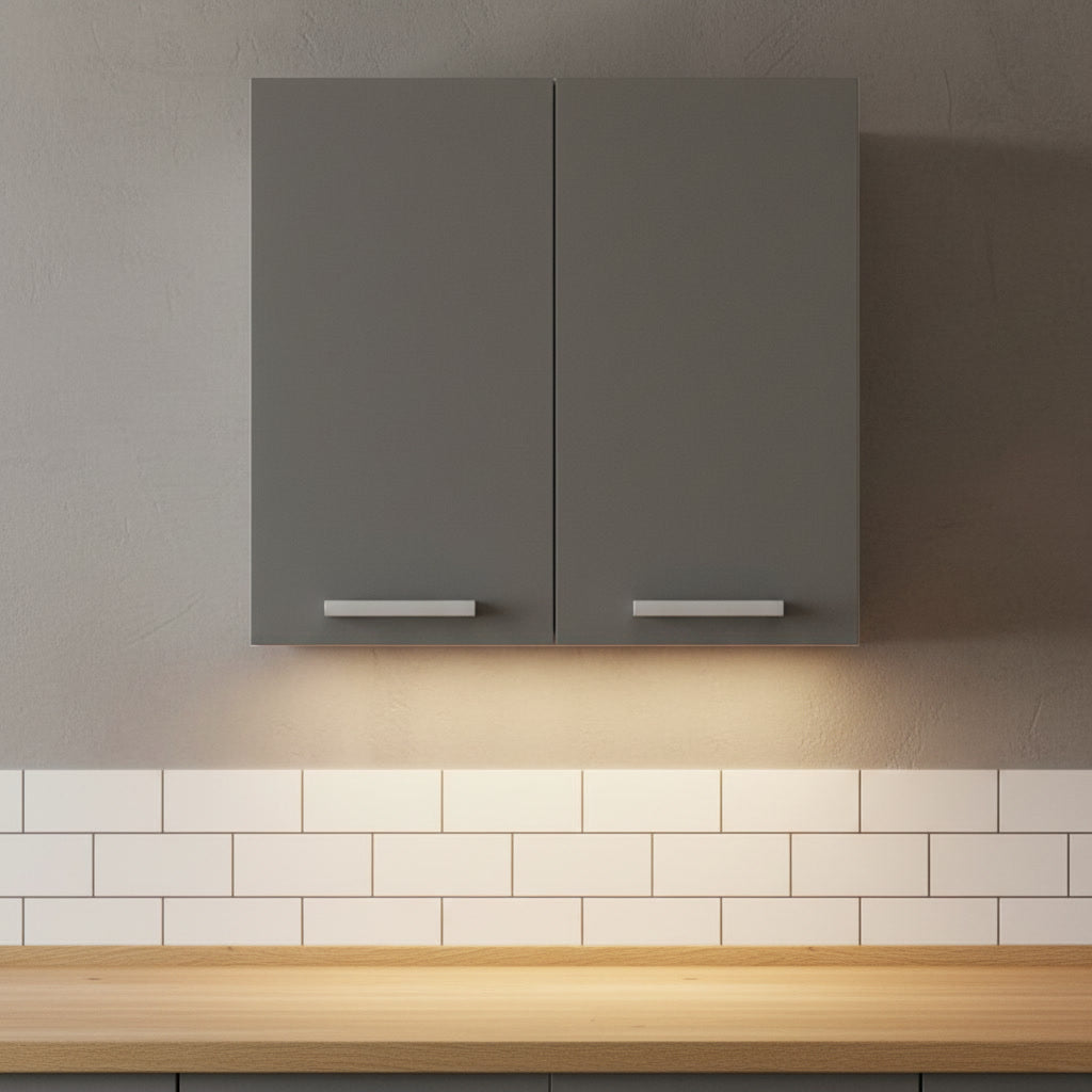 Meuble de cuisine haut gris – 2 portes