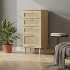 Commode compacte 4 tiroirs finition chêne 50,4 x 41,4 x 108,8 cm