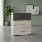 Commode compacte 3 tiroirs en bois 75,2 x 41,3 x 89,7 cm