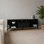 Meuble TV rectangulaire noir 154 x 32 x 52 cm