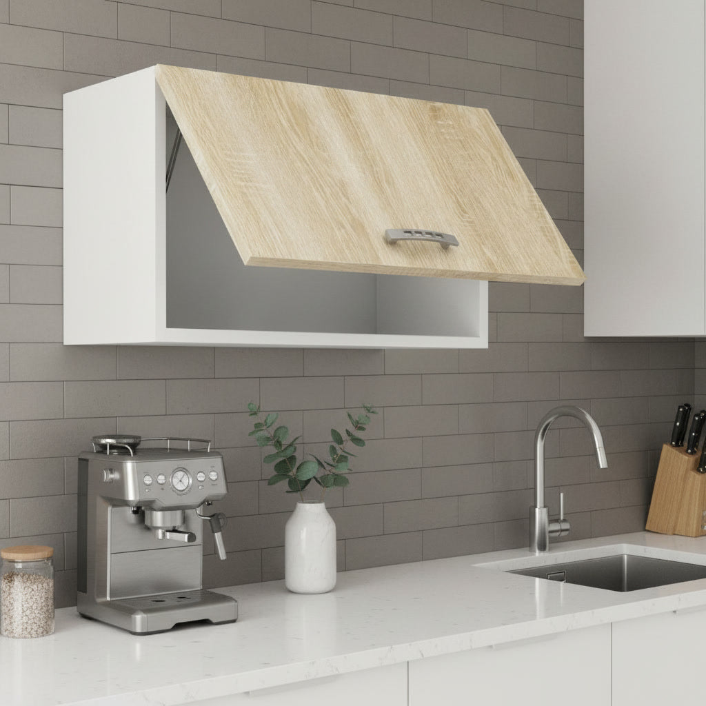 Meuble de cuisine avec hotte intégrée finition chêne 60 x 31 x 71,5 cm