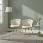 Lot de 2 chaises de salle à manger pivotantes en velours avec pieds métal