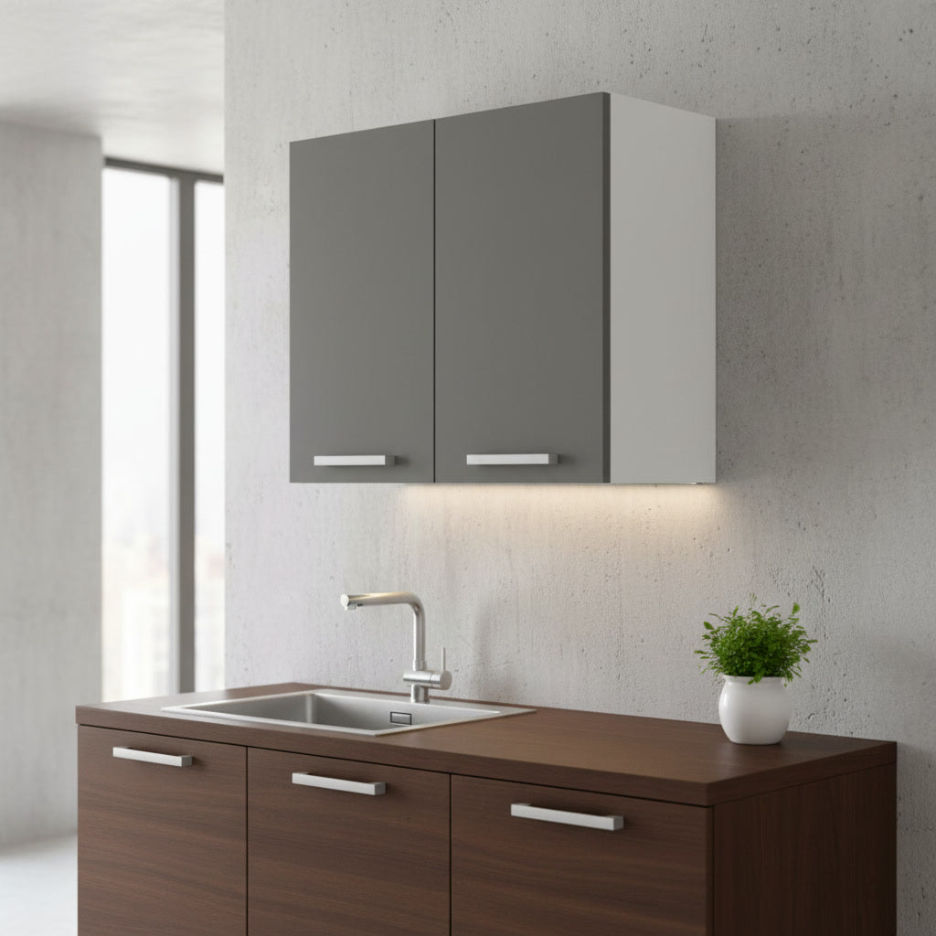 Meuble de cuisine haut gris – 2 portes