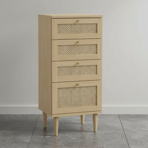 Commode compacte 4 tiroirs finition chêne 50,4 x 41,4 x 108,8 cm