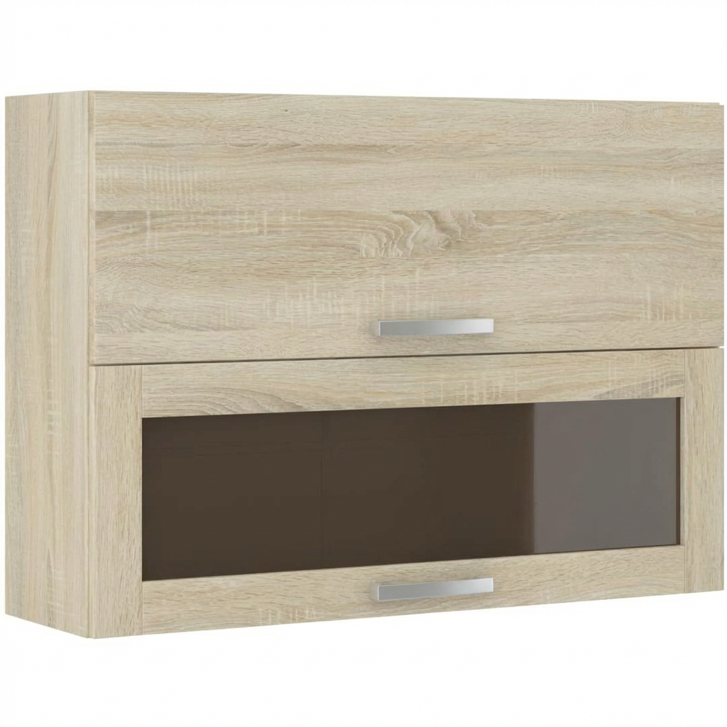 Meuble de cuisine vitré finition chêne Sonoma 80 x 31,6 x 72 cm